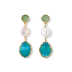 Outlet The Met Store Ancient Mixed Motifs Glass Triple-Drop Earrings