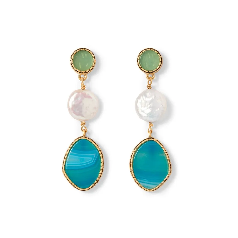 Outlet The Met Store Ancient Mixed Motifs Glass Triple-Drop Earrings