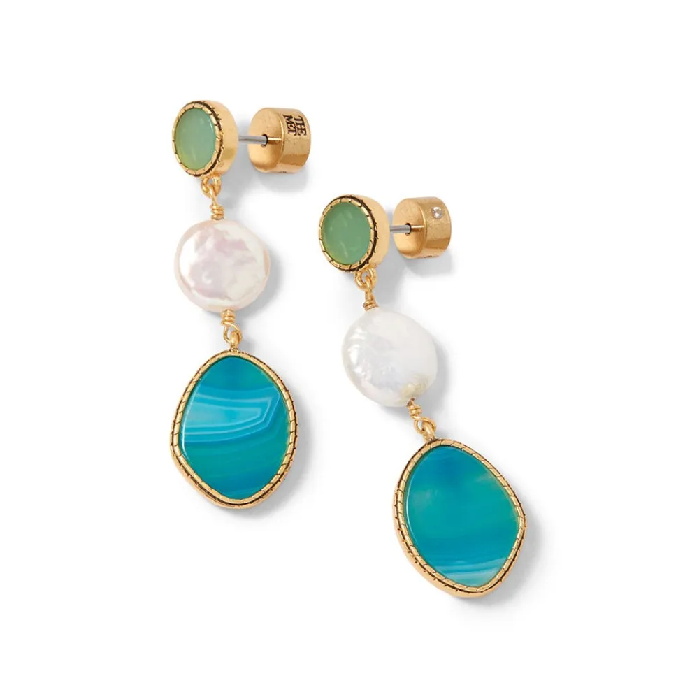 Outlet The Met Store Ancient Mixed Motifs Glass Triple-Drop Earrings