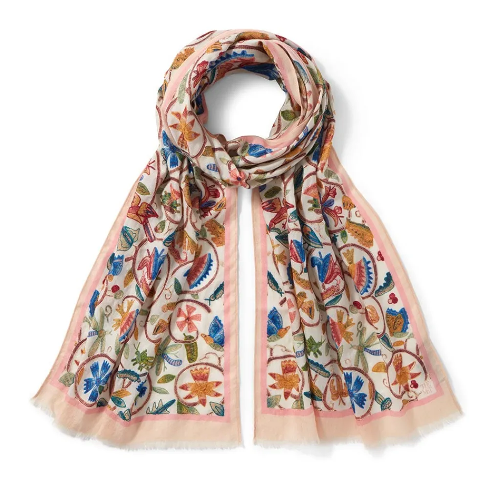 The Met Store British Flowering Vines Embroidered Oblong Scarf