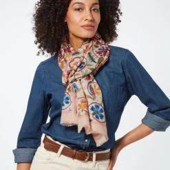 The Met Store British Flowering Vines Embroidered Oblong Scarf