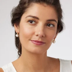 New The Met Store Celestial Symbols Carved Mother-of-Pearl Coin Hoop Earrings