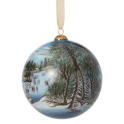Best The Met Store Currier & Ives Central Park in Winter Hand-Painted Glass Ornament