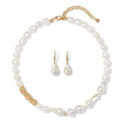Clearance The Met Store Cypriot Twist Pearl Necklace and Drop Earrings Set