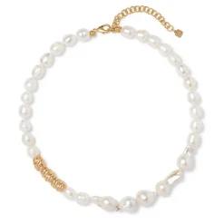 New The Met Store Cypriot Twist Pearl Necklace and Triple-Hoop Earrings Set