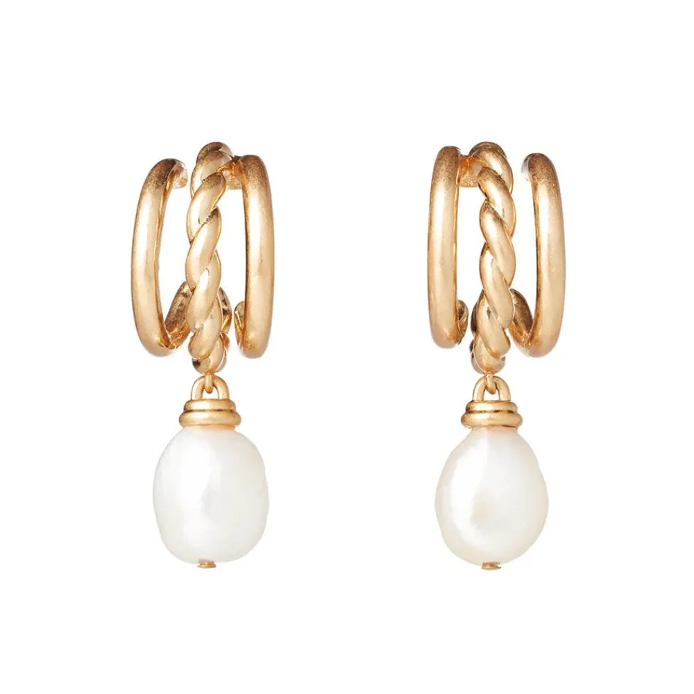 Best The Met Store Cypriot Twist Pearl Triple-Hoop Earrings