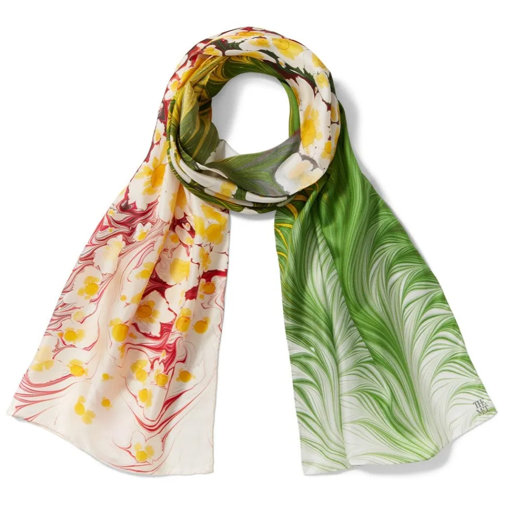 Discount The Met Store Daisy Garden Marbled Paper Oblong Silk Scarf