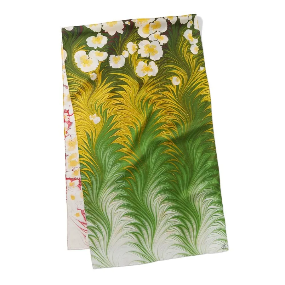 Discount The Met Store Daisy Garden Marbled Paper Oblong Silk Scarf
