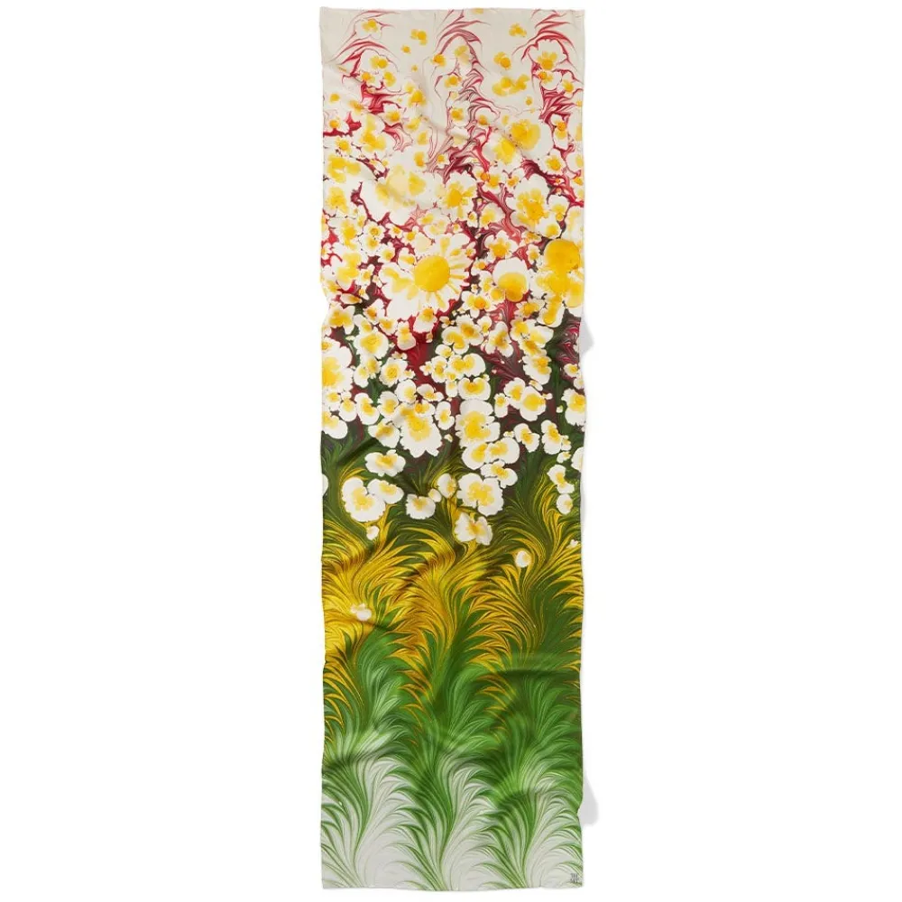 Discount The Met Store Daisy Garden Marbled Paper Oblong Silk Scarf