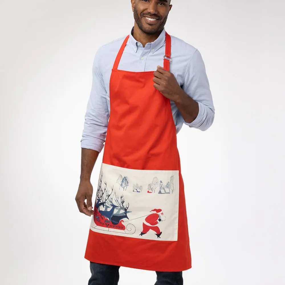 Clearance The Met Store Earle Santa and Deer Apron with Pocket