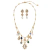 Hot The Met Store European Cameo Charm Necklace and Drop Earrings Set