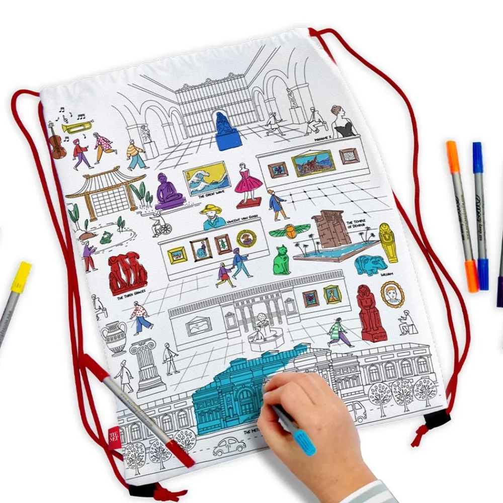 New The Met Store Favorite Galleries of The Met Color & Learn Washable Kids' Drawstring Backpack
