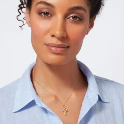 The Met Store Filipino Pearl Cross Pendant Necklace
