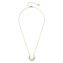 Clearance The Met Store Hammered Crescent Pearl Pendant Necklace
