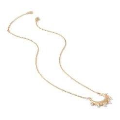 Clearance The Met Store Hammered Crescent Pearl Pendant Necklace