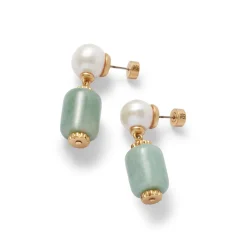 Hot The Met Store Karavas Gems Aventurine and Pearl Drop Earrings