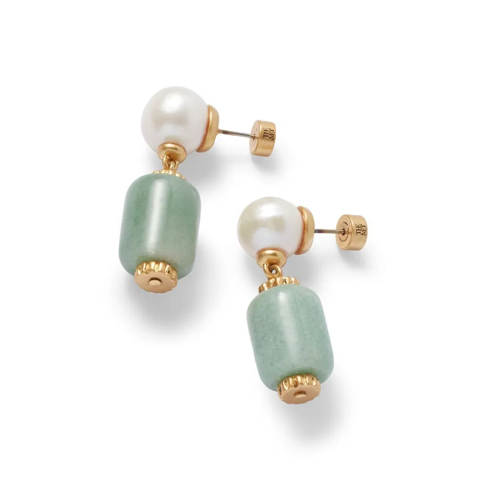 Hot The Met Store Karavas Gems Aventurine and Pearl Drop Earrings