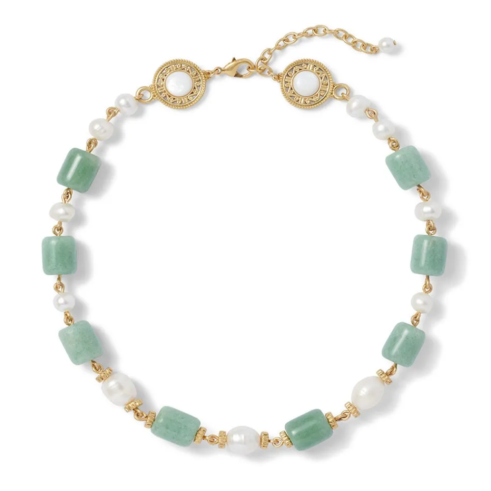 Online The Met Store Karavas Gems Large-Bead Aventurine and Pearl Necklace and Drop Earrings Set