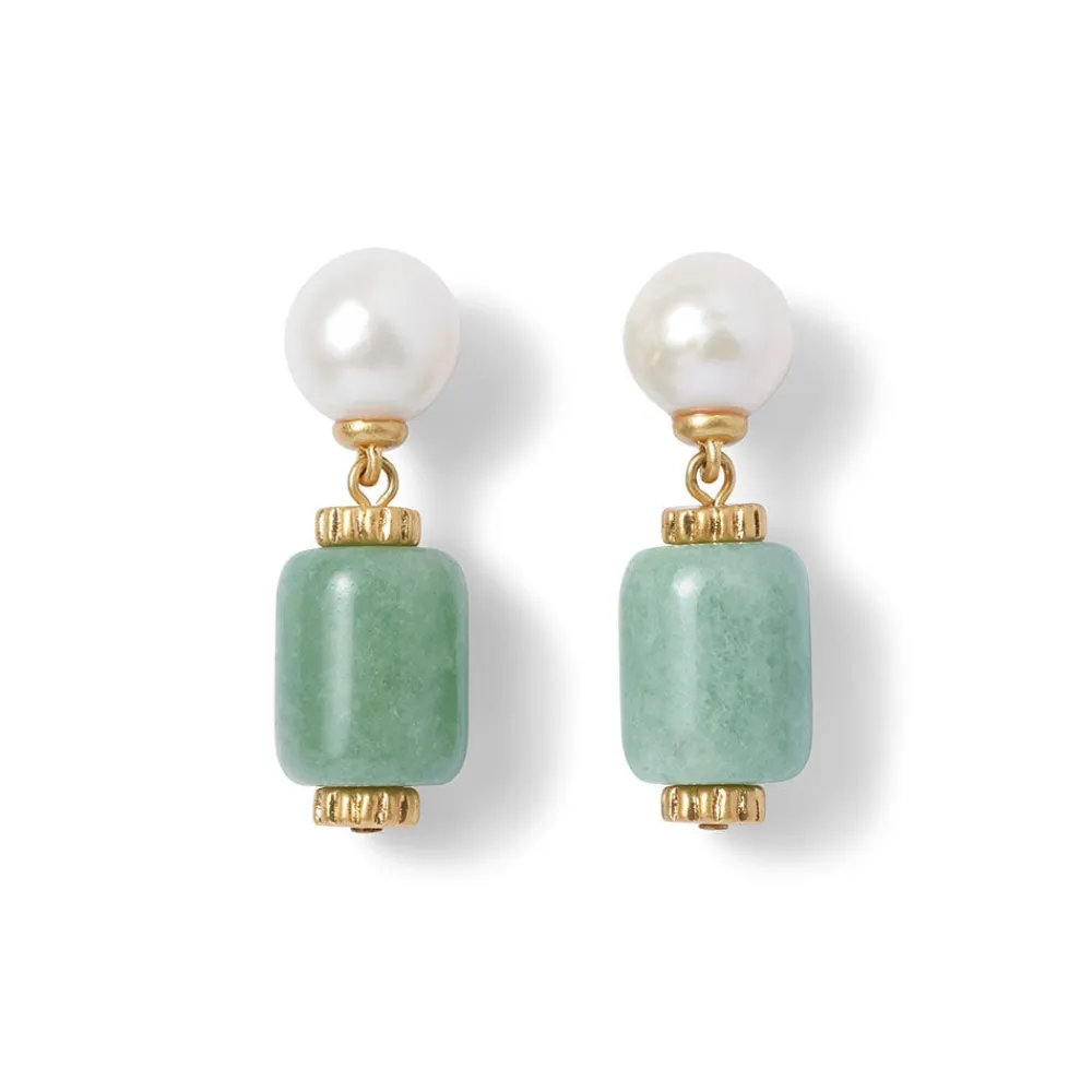 Online The Met Store Karavas Gems Large-Bead Aventurine and Pearl Necklace and Drop Earrings Set