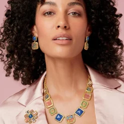 Discount The Met Store Kashan Carpet Square Drop Earrings