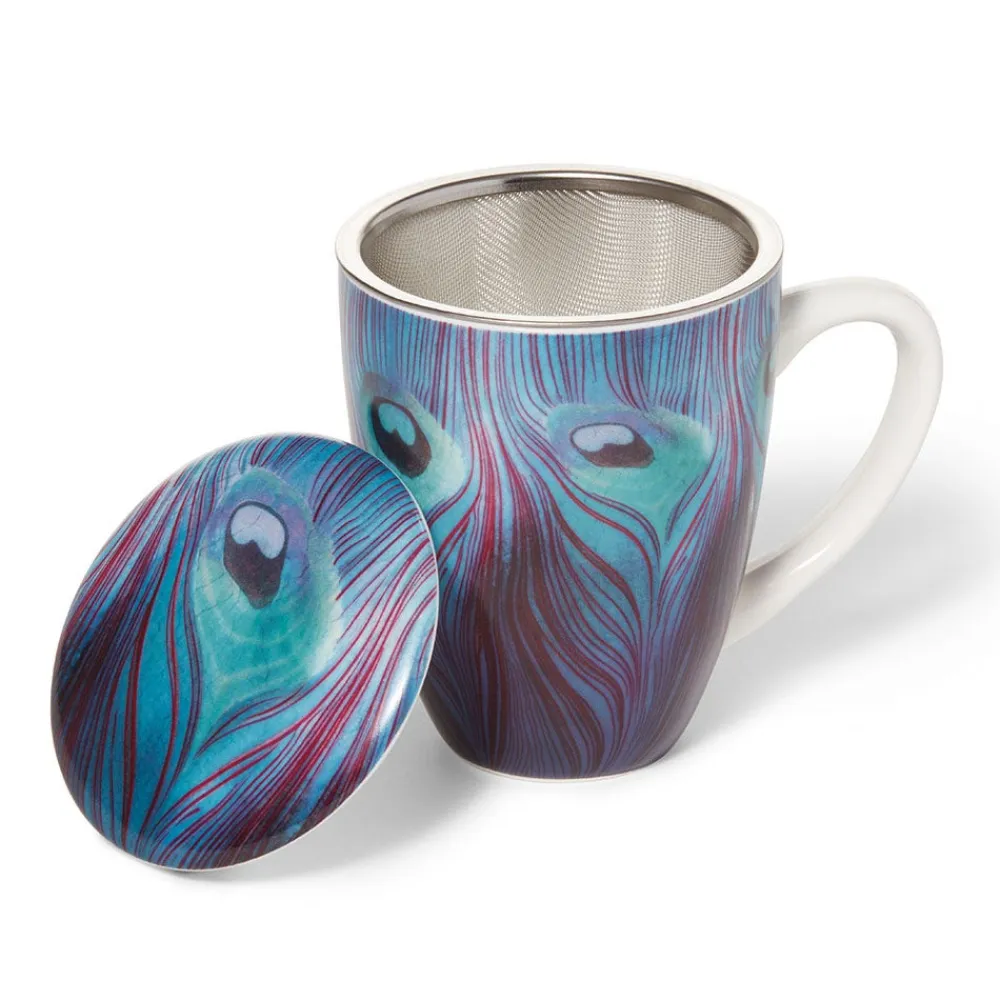 Best The Met Store Louis C. Tiffany Peacock Feather Covered Mug with Tea Infuser