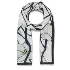 Hot The Met Store Louis C. Tiffany White Magnolia Oblong Silk Scarf