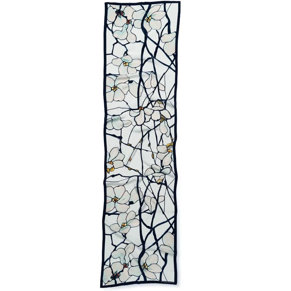 Hot The Met Store Louis C. Tiffany White Magnolia Oblong Silk Scarf