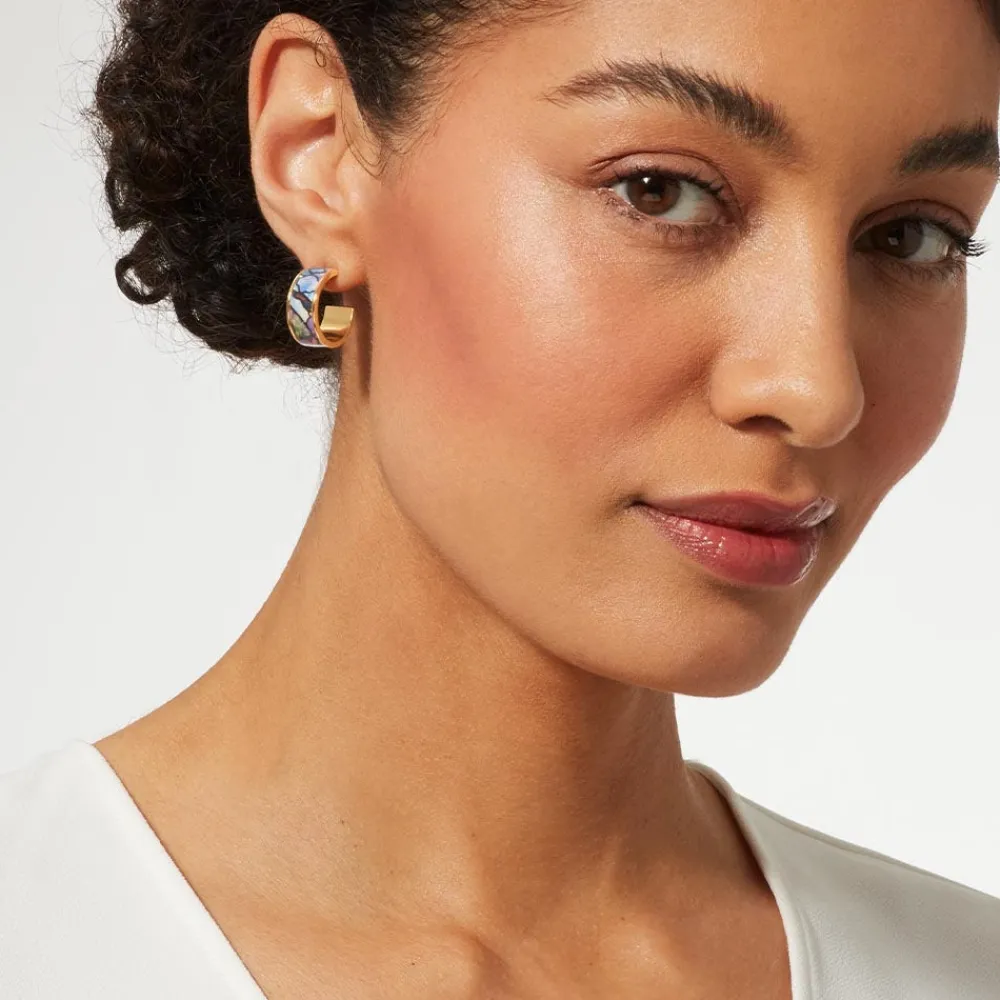 Discount The Met Store Magnolias and Irises Enamel Hoop Earrings