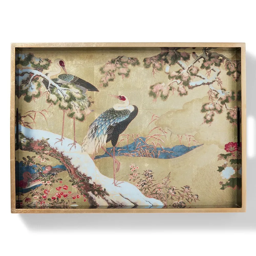 Sale The Met Store Momoyama Cranes and Flowers Lacquer Tray