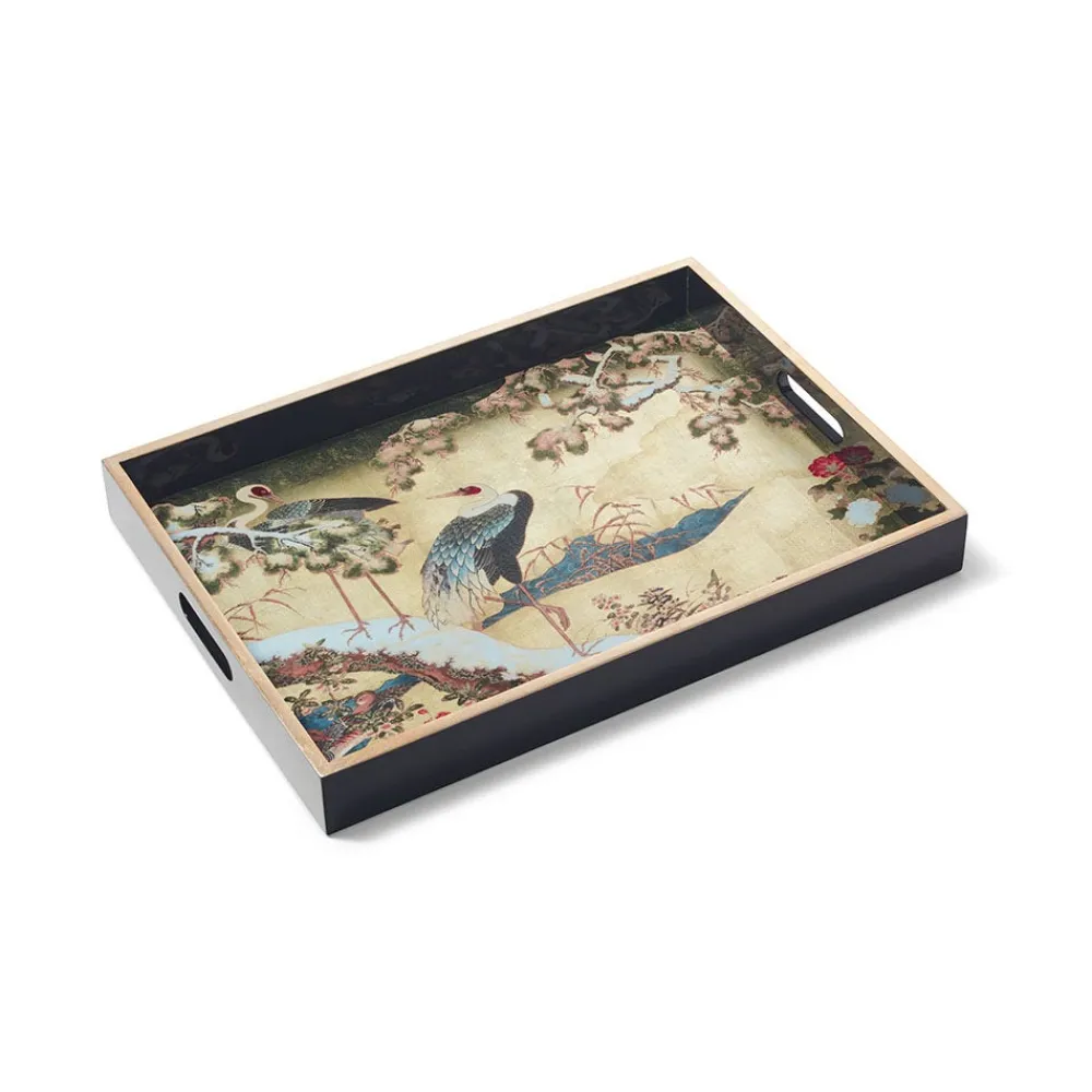 Sale The Met Store Momoyama Cranes and Flowers Lacquer Tray