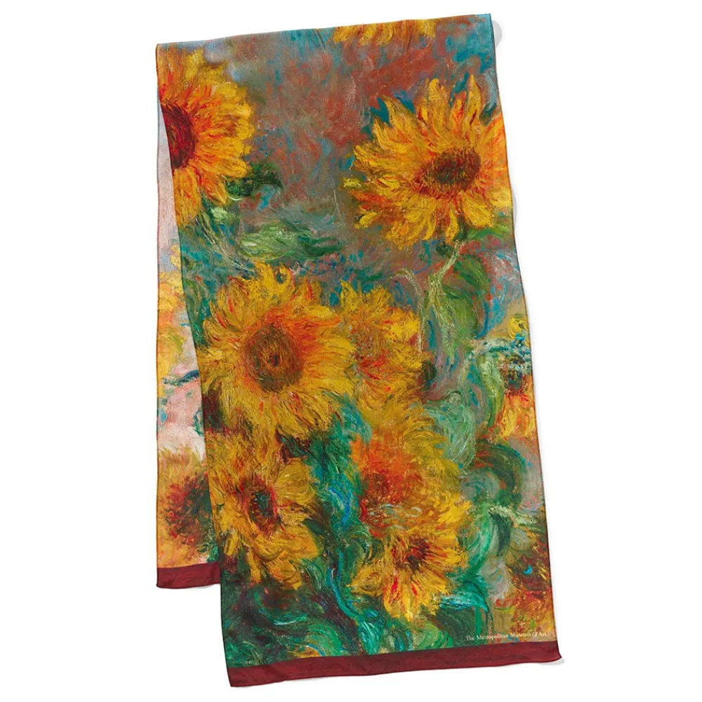 Outlet The Met Store Monet Sunflowers Oblong Silk Scarf