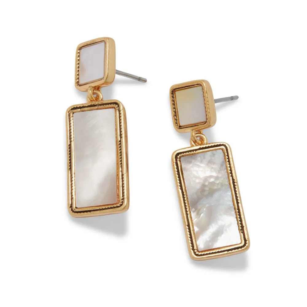 Sale The Met Store Mother-of-Pearl Tile Double-Drop Earrings