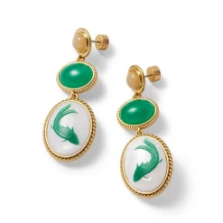 New The Met Store Qing Bottle Fish Cameo Drop Earrings