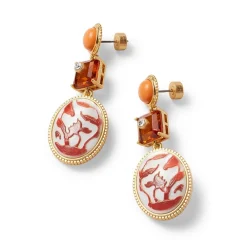 Outlet The Met Store Qing Bottle Lotus Pond Drop Earrings