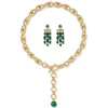 New The Met Store Roman Malachite Statement Necklace and Chandelier Earrings Set