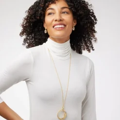 Clearance The Met Store Spanish Day and Night Magnifier Pendant Necklace and Moon Drop Earrings Set