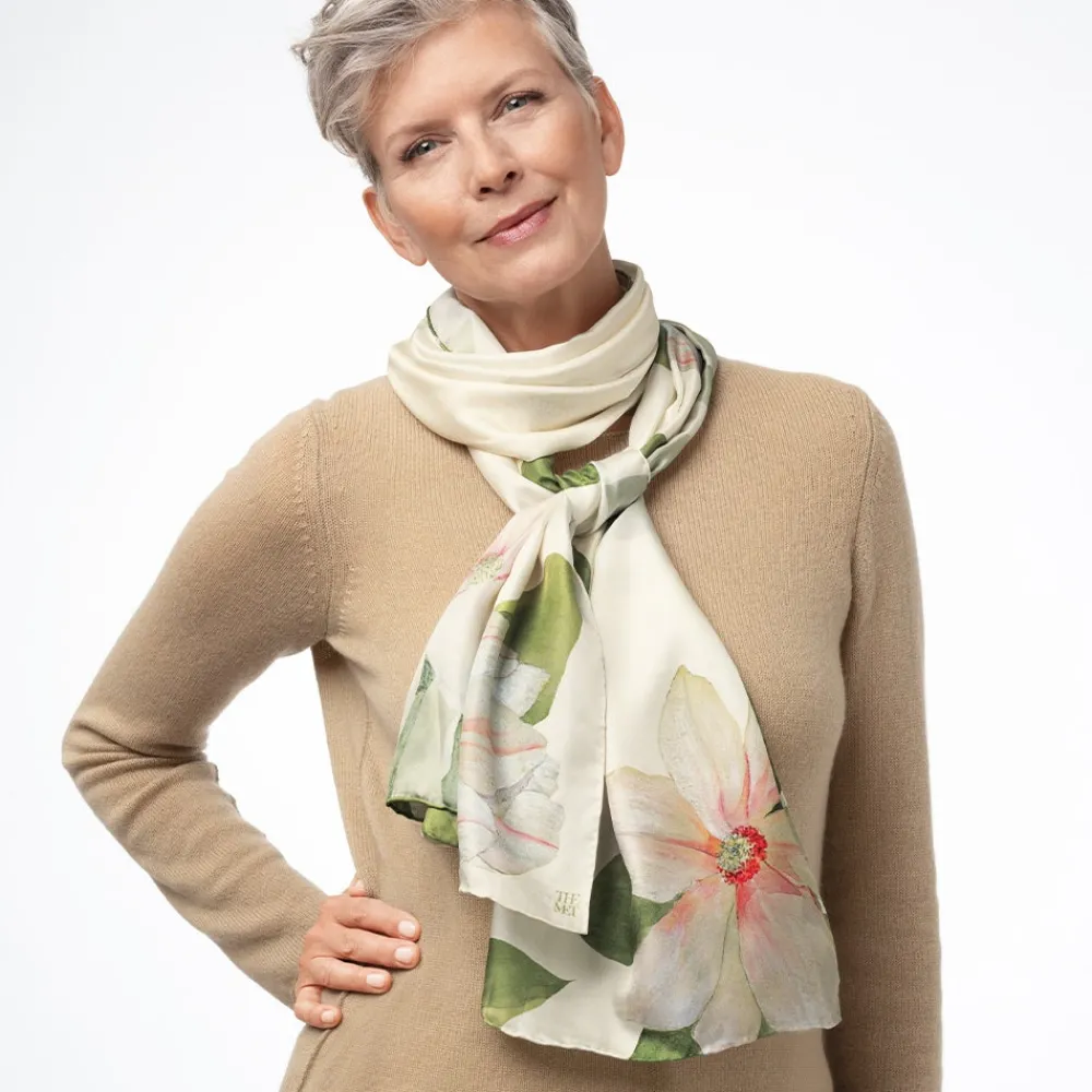 Sale The Met Store Studies of Magnolias Oblong Silk Scarf