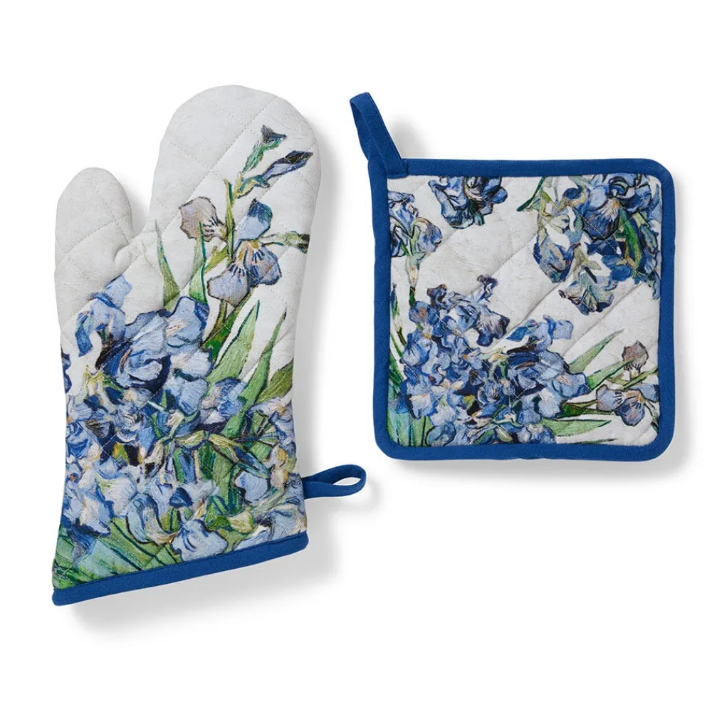 Sale The Met Store Van Gogh Irises Pot Holder and Oven Mitt Set