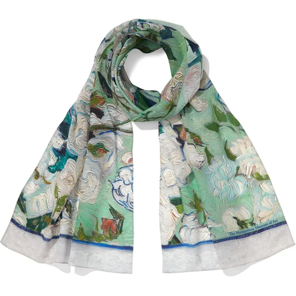 Outlet The Met Store Van Gogh Roses Oblong Silk Scarf