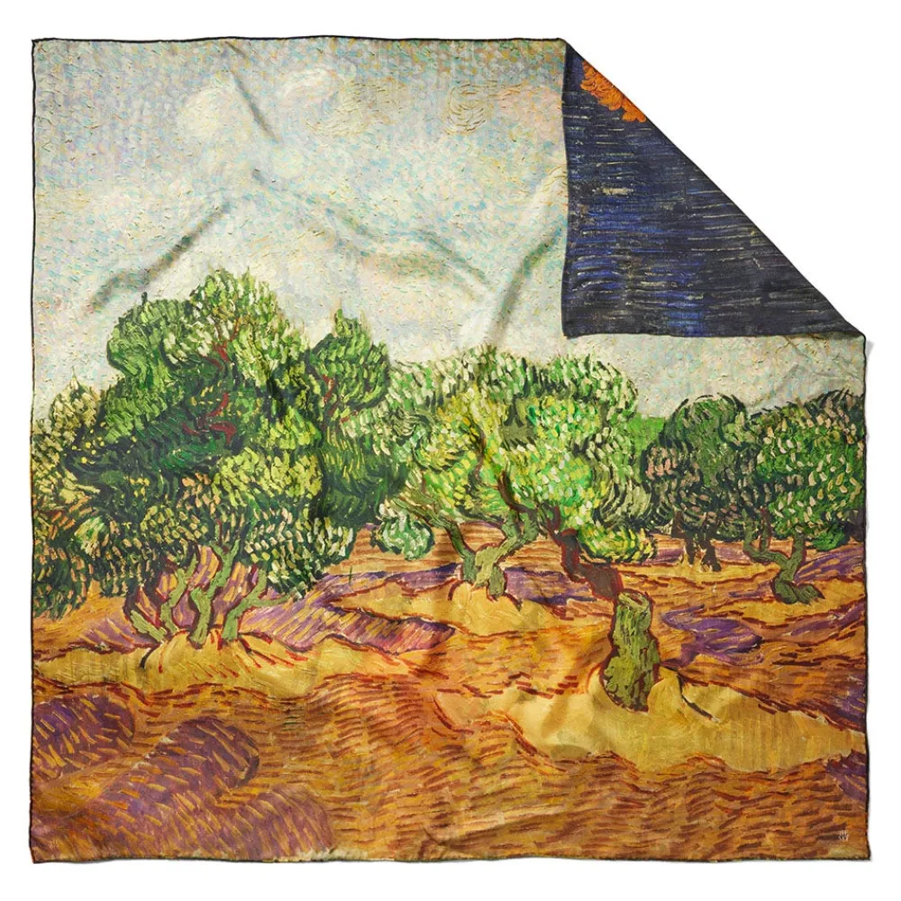 Hot The Met Store Van Gogh Stylized Nature Double-Sided Square Silk Scarf