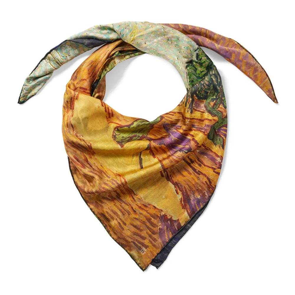 Hot The Met Store Van Gogh Stylized Nature Double-Sided Square Silk Scarf