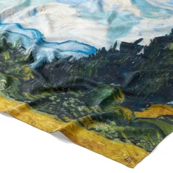 Best The Met Store Van Gogh Wheat Field with Cypresses Oversize Oblong Silk Scarf