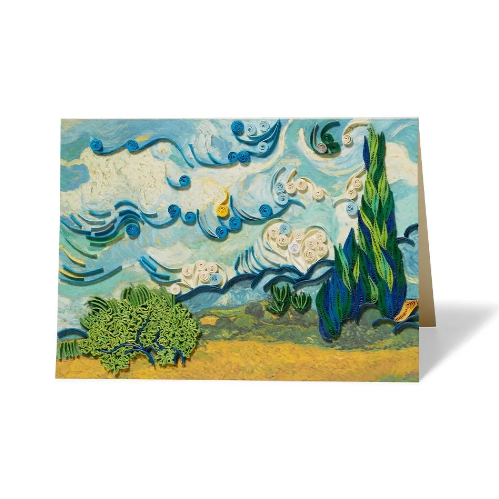 New The Met Store Van Gogh Wheat Field with Cypresses Quilled Card