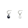 Outlet The Met Store Venus Pearl Silver Drop Earrings, Black/White