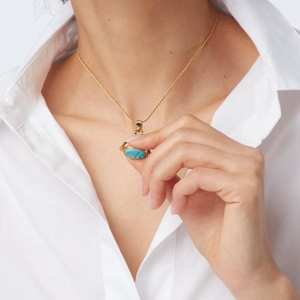 Hot The Met Store Wedjat Eye Scarab Spinning Pendant Necklace