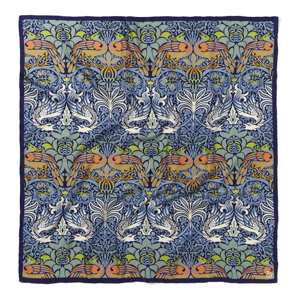 New The Met Store William Morris Peacock and Dragon Square Silk Scarf