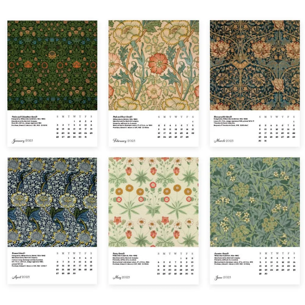 Online The Met Store William Morris Plexiglass Calendar Refill 2025
