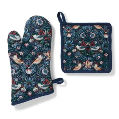 Outlet The Met Store William Morris Strawberry Thief Pot Holder and Oven Mitt Set