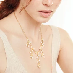 Discount The Met Store Willow Catkins Pearl Bib Necklace and Drop Earrings Set